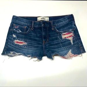 Hollister High waisted cut off fringed Jean shorts